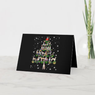Carte whippet amusant décoration d'ornement d'arbre de N