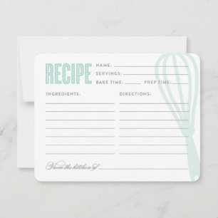 Carte Whisk rétro en bleu Recette