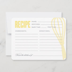 Carte Whisk rétro en jaune   Recette