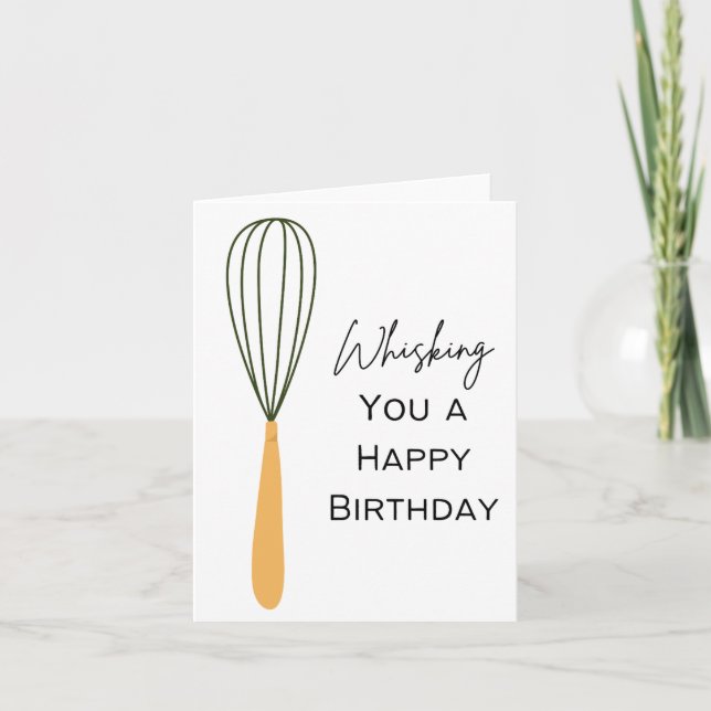 Carte Whisking You a Happy Birthday - Pun Card (Devant)