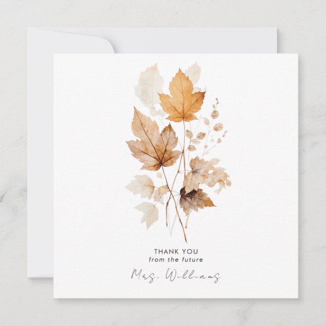 Carte Whispers of Fall Fête des mariées Merci Carré (Devant)