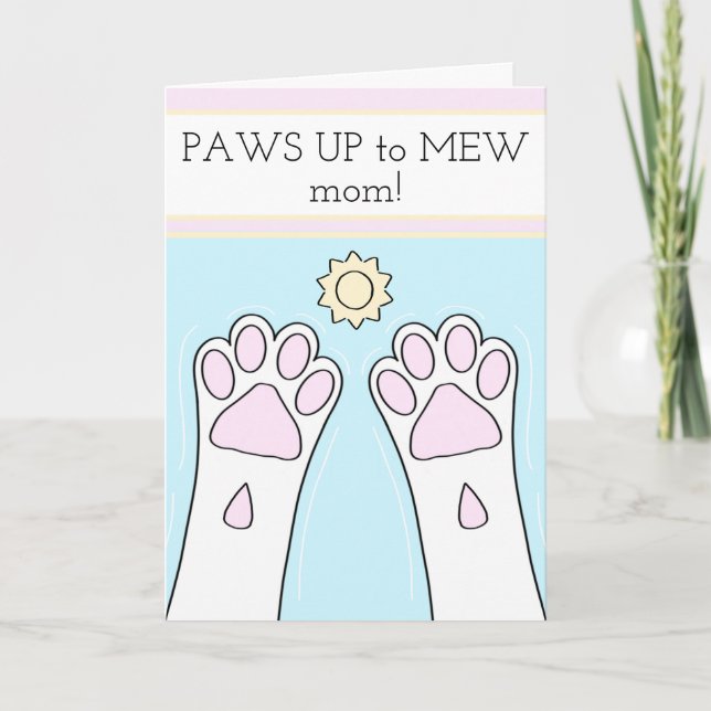 Carte White Cat Paks Up Mothers Day (Devant)