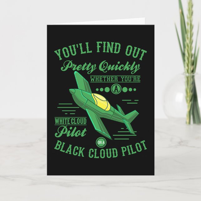 Carte White Cloud Pilot Funny Aviation CFI Pilot Trainer (Devant)