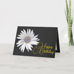 Carte White Daisy Grey Arrière - plan Anniversaire