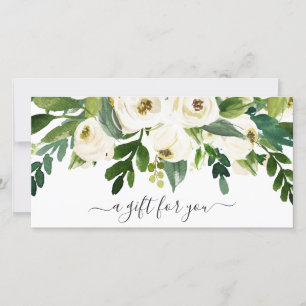 Carte White Floral Elegant Business Certificat Cadeau