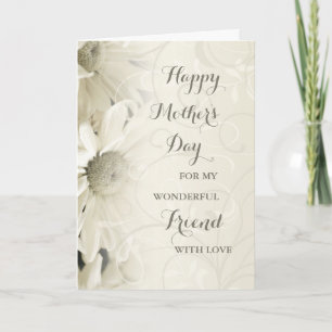 Carte White Floral Friend Happy Mother's Day Card