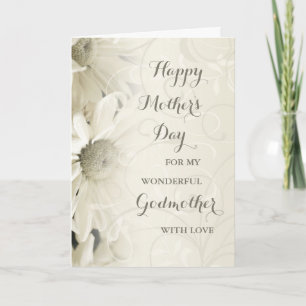 Carte White Floral Godmère Happy Mother's Day Card