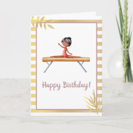 Carte White Gold Gymnastique poutre Anniversaire