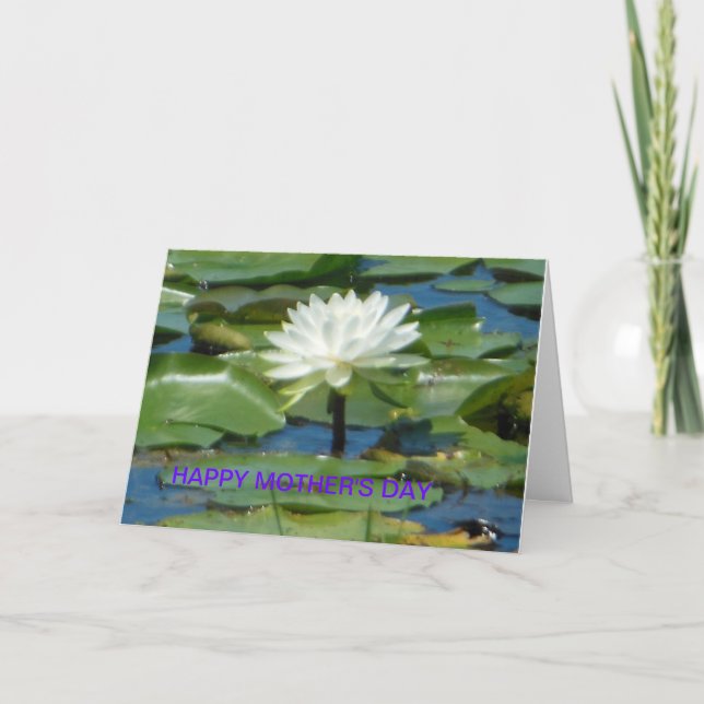Carte White Lotus Bonne Fête des Mères (Devant)