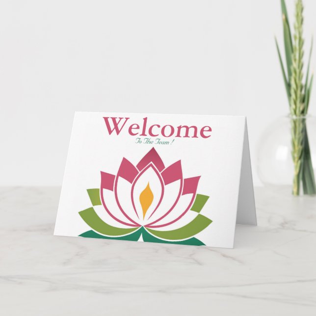 Carte White Minimal Lotus Welcome Wishing (Devant)