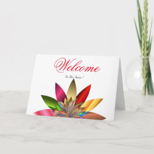 Carte White Minimal Lotus Welcome Wishing