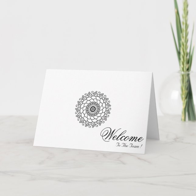 Carte White Minimal Mandala Art Welcome Wishing (Devant)