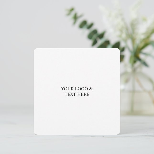 Carte White Personalized – Your Logo & Text Here (Debout devant)