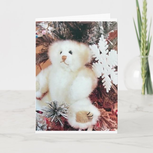 CARTE **WHITE TEDDY VOUS DIT JOYEZ NOËL !** (Devant)