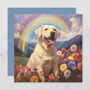Carte White Yellow Lab Rainbow Memorial Bridge Nom du ch