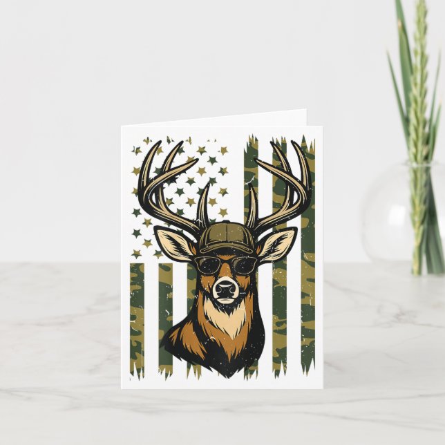Carte Whitetail Buck Youth Boy Deer Hunting Camo America (Devant)