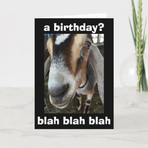CARTE "WHO" CARES "I CARE" THE GOAT SAYS JOYEUX ANNIVERS