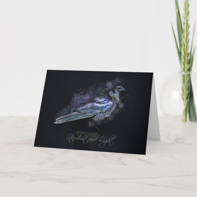 Carte Wicca Inspiré Joyeux Anniversaire avec Corbeau ou  (Devant)