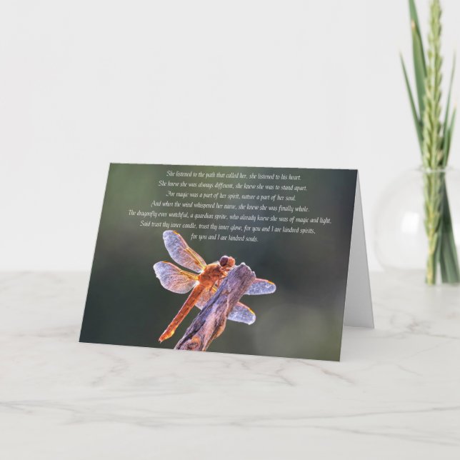 Carte Wicca Pagan Inspiré Dragonfly Anniversaire (Devant)