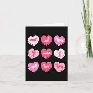 Carte Wiener Chien Dachshund Coeurs Candy Valentines Jou