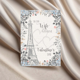 Carte Wife Romantic Valentines Day Eiffel Tower