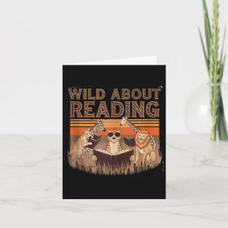 Carte Wild about reading books reader lover librarian