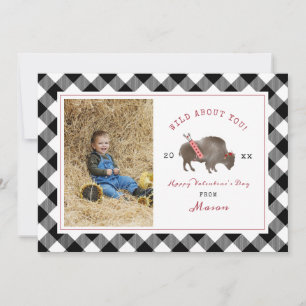 Carte Wild About You Buffalo Cupid Photo Valentine