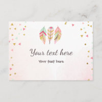 Carte Wild and Three Insert RSVP Feathes Wild One