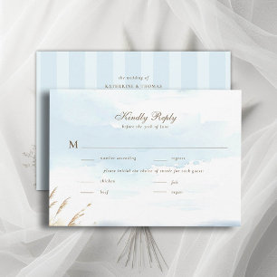 Carte Wild Beach Fence Ocean Stripes Repas Mariage RSVP