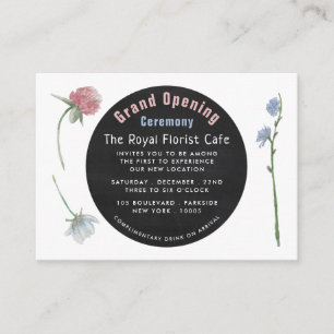 Carte Wild Floral Chalkboard Grand ouverture