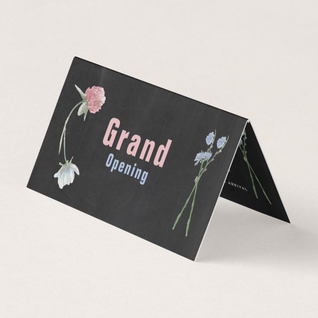 Carte Wild Floral Chalkboard Grand ouverture (Devant)