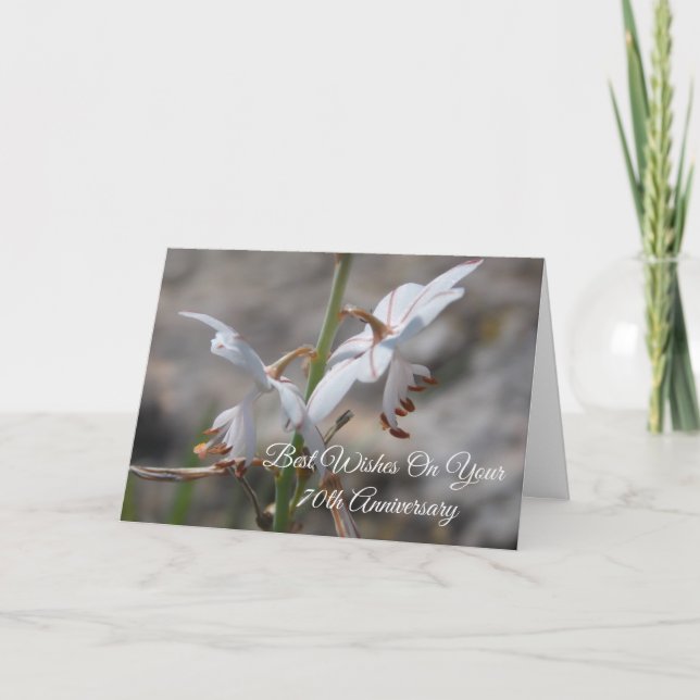Carte Wild Lilies Personnalisé 70e anniversaire de Maria (Devant)