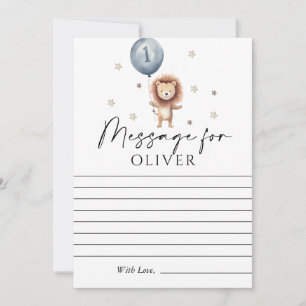 Carte Wild One Lion Ballon Premier Anniversaire Message
