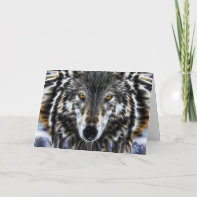 Carte Wild Wolf Portrait inspirant (Devant)
