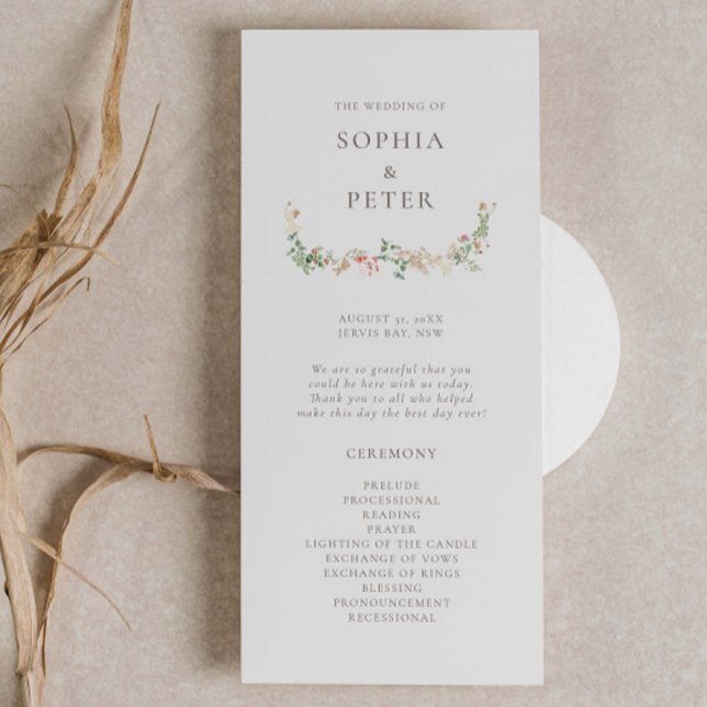 Carte Wildflower Garden Floral Ceremony Program (Créateur téléchargé)