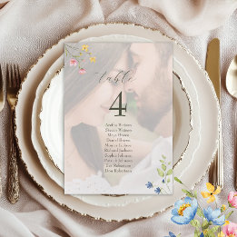 Carte Wildflower Photo Wedding Seating Chart