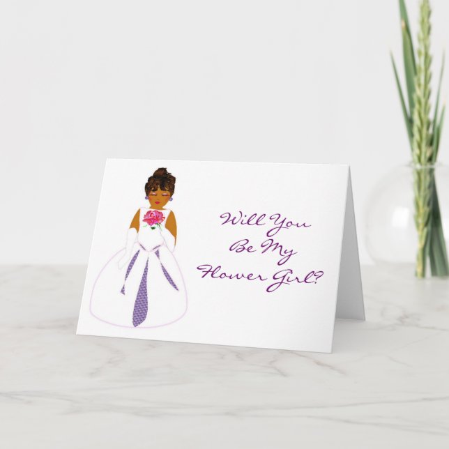 Carte "Will You Be My Flower Girl" - Personnalisab (Devant)