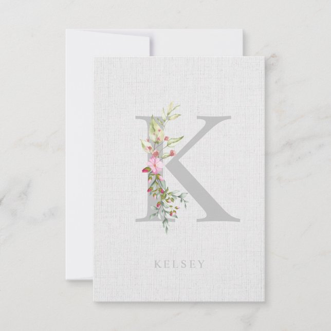 Carte Will You Be My Junior Bridesmaid Delicate Initial (Devant)