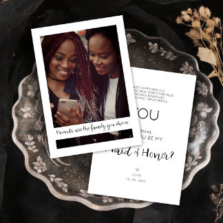 Carte Will You Be My Maid of Honor Quote Photo Proposal