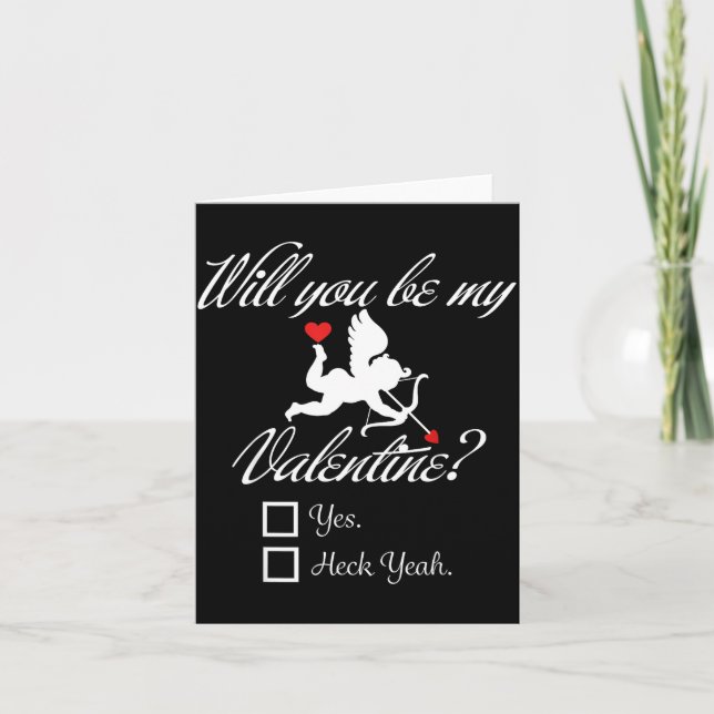 Carte Will You Be My Valentine Funny Heart Cud V-day  (Devant)
