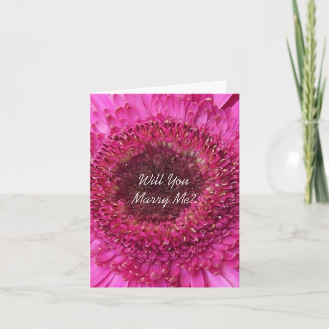 Carte Will You Marry Me Card Pink Gerbera (Devant)