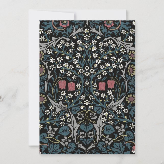 Carte William Morris Blackthorn Floral Art Nouveau (Devant)