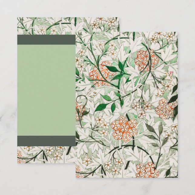Carte William Morris Jasmine Garden Flower Classic (Devant / Derrière)