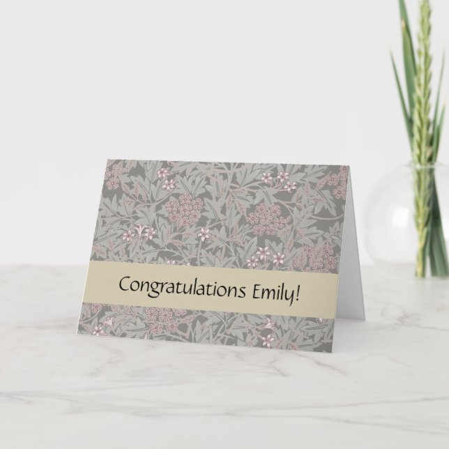Carte William Morris Jasmine Motif de fleurs (Devant)