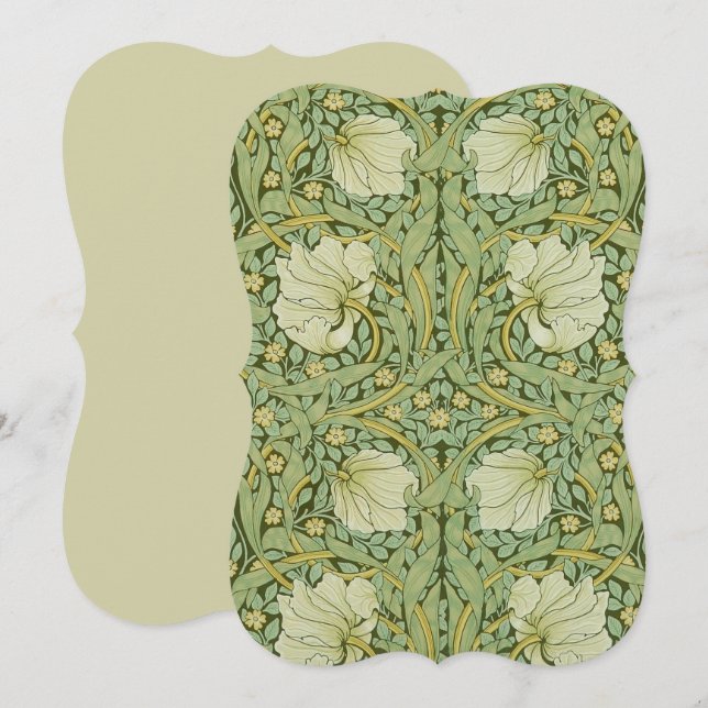 Carte William Morris Pimpernel Fond d'écran bleu Floral (Devant / Derrière)