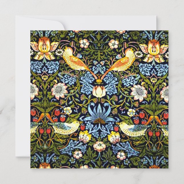 Carte William Morris - Strawberry Thief, (Devant)