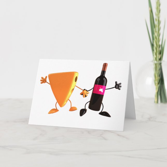 Carte Wine And Cheese Greeting Cards (Devant)