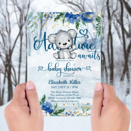 Carte Winter Adventure Attend le Baby shower Ours Polair