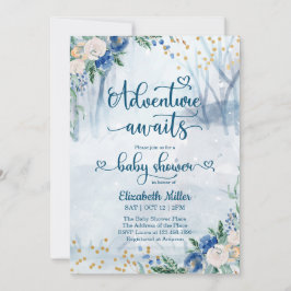 Carte Winter Adventure Await Baby shower d'aquarelle