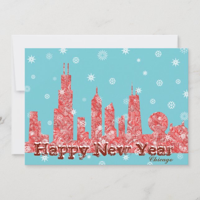 Carte WInter Chicago Skyline Holiday (Devant)